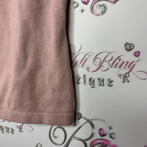 Exclusif top off shoulder ribbon 🎀 bows accents blush pink with black y2k cute - Picture 8 of 8